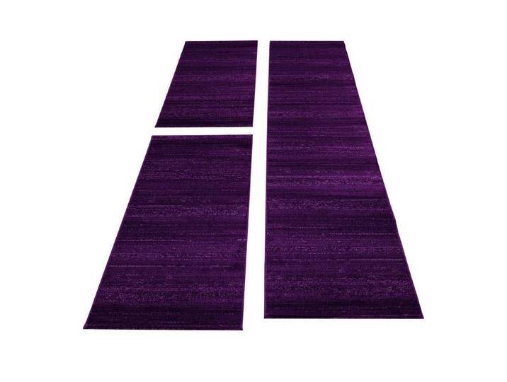 Carpettex Kurzflor-Bettumrandung Unicolor - Einfarbig, Höhe 6 mm, (Bett-Set, 3-tlg., Bettvorlage), Schlafzimmer Teppich Bettumrandung Läufer Set 3 teilig, lila von OTTO