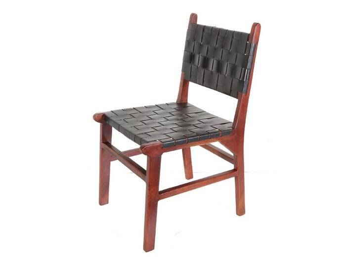 Casa Moro Esszimmerstuhl Essstuhl Stuhl Esszimmerstühle Leder Schwarz Holz Walnuss (Echtleder Stuhl auch 2er, 4er & 6er Set Lederstühle), bequemer Lederstuhl massiv Holzstuhl von OTTO