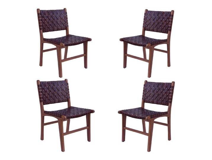 Casa Moro Esszimmerstuhl Essstuhl Stuhl Leder Esszimmerstühle Holz Walnuss Braun (massiv Holzstuhl mit Echtleder Sitzfläche & Rückenlehne), Lederstuhl auch 2er, 4er & 6er Set von OTTO