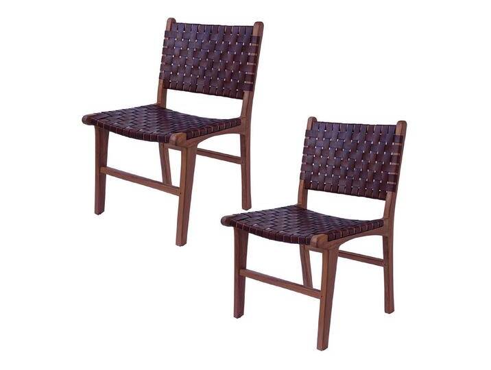 Casa Moro Esszimmerstuhl Essstuhl Stuhl Leder Esszimmerstühle Holz Walnuss Braun (massiv Holzstuhl mit Echtleder Sitzfläche & Rückenlehne), Lederstuhl auch 2er, 4er & 6er Set von OTTO