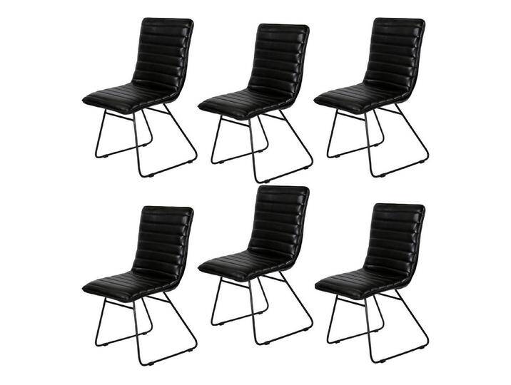 Casa Moro Esszimmerstuhl Lederstuhl schwarz Polsterstuhl Echtleder Bezug (Retro Stuhl aus echtem Leder, handgefertigter Designer Stuhl), einzeln und als 2er, 4er, 6er Set erhältlich von OTTO