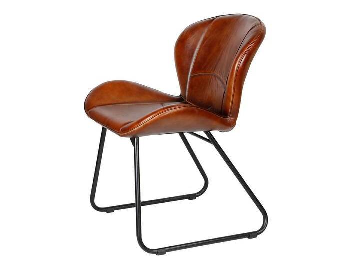 Casa Moro Polsterstuhl Lederstuhl Esszimmerstuhl Echt Leder Rot Braun (einzeln oder als 2er, 4er, 6er Set), Retro Stuhl Polsterstuhl, braun, 1 Stuhl von OTTO