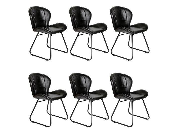 Casa Moro Polsterstuhl Lederstuhl Esszimmerstuhl Echt Leder Schwarz, Polsterstuhl Konferenzstuhl Besucherstuhl Stuhl Modern, schwarz, 6er Set Casa Moro Polsterstuhl Lederstuhl Esszimmerstuhl Echt Leder Schwarz, Polsterstuhl Konferenzstuhl Besucherstuhl Stuhl Modern, schwarz, 6er Set von OTTO