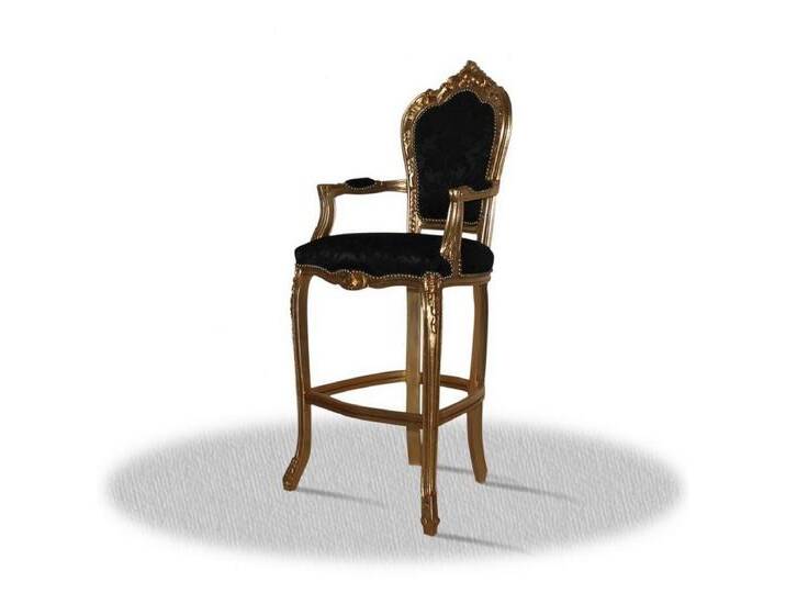 Casa Padrino Barhocker Barock Hochstuhl Barstuhl Gold Schwarz 55 x 50 x H. 140 cm - Limited Edition von OTTO
