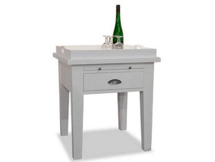 Casa Padrino Beistelltisch Landhausstil Beistelltisch mit abnehmbarem Tablett Weiß 60 x 68 x H. 60 cm - Landhausstil Möbel von OTTO