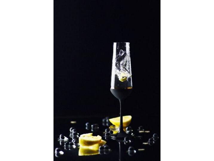 Casa Padrino Champagnerglas Luxus Champagnerglas 6er Set Schwarz / Gold Ø 6,5 x H. 26 von OTTO
