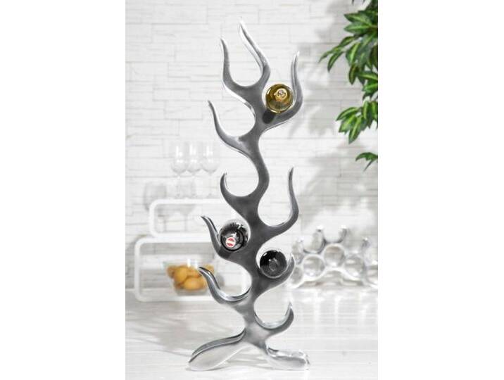Casa Padrino Dekoobjekt Designer Weinregal für 9 Flaschen poliertes Aluminium Höhe: 93 cm, Breite: 27 cm, Tiefe: 14 cm - Flaschenhalter von OTTO