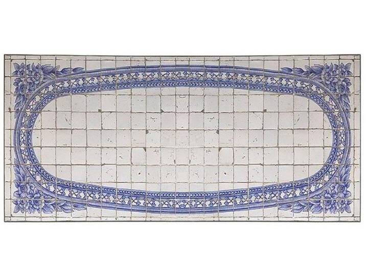 Casa Padrino Dekoobjekt Luxus Barock Mosaik Fliesen Tischplatte Antik Weiß / Blau - Verschiedene Größen - Handgefertigte & Handbemalte Naturstein Esstisch Tischplatte - Barock Möbel von OTTO