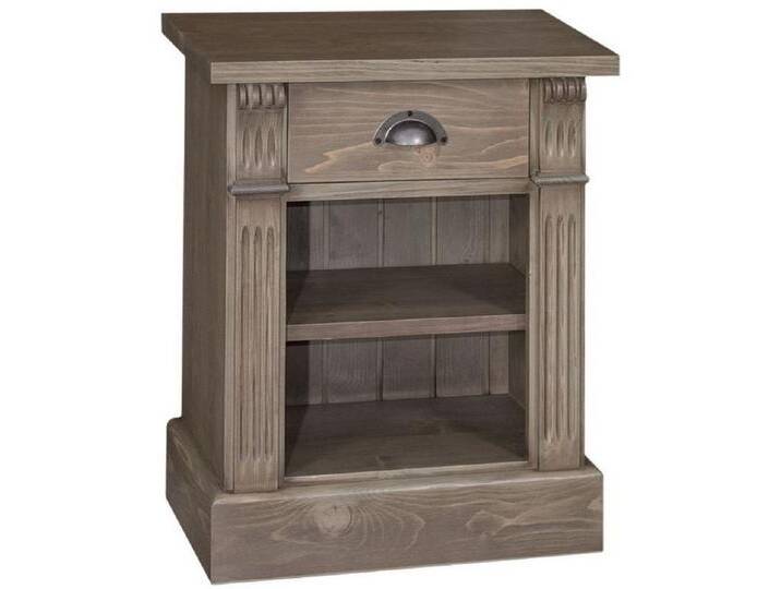 Casa Padrino Nachtkommode Landhausstil Nachttisch mit Schublade und Regal Braun 49 x 33 x H. 60 cm - Massivholz Nachtkommode - Nachtschrank - Landhausstil Schlafzimmermöbel von OTTO
