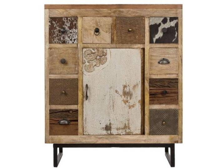 Casa Padrino Stauraumschrank Landhausstil Sideboard mit Tür und 10 Schubladen Naturfarben / Mehrfarbig 85 x 32 x H. 103 cm - Landhausstil Wohnzimmermöbel von OTTO
