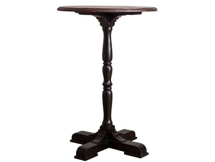 Casa Padrino Stehtisch Landhausstil Stehtisch Schwarz / Dunkelbraun Ø 78 x H. 110 cm - Runder Bartisch im Landhausstil von OTTO