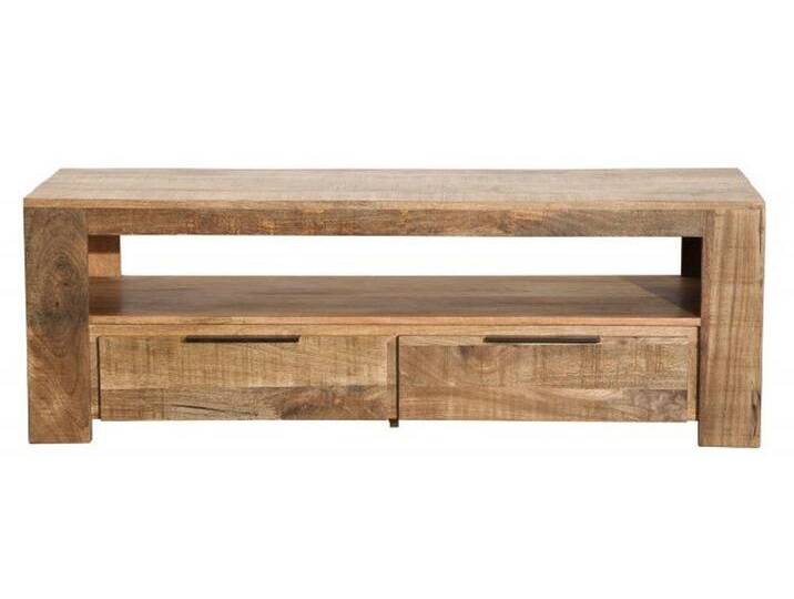 Casa Padrino TV-Bank Designer Fernsehschrank Natur B.130cm x H.45cm x T.45cm - Sideboard - Kommode - Handgefertigt aus Mango Massivholz! von OTTO