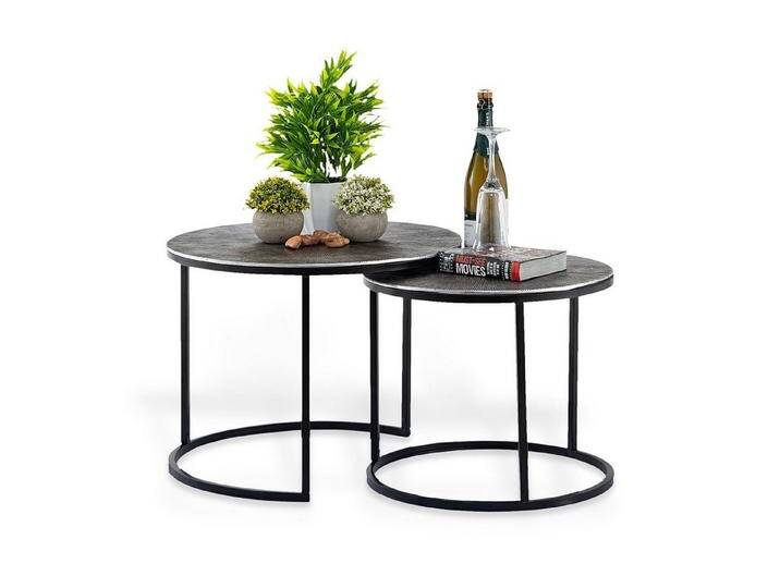Casamia Couchtisch Couchtisch Carlton metall rund 2er ø55u.45cm Beistelltisch Set (2er-Set), schwarz von OTTO