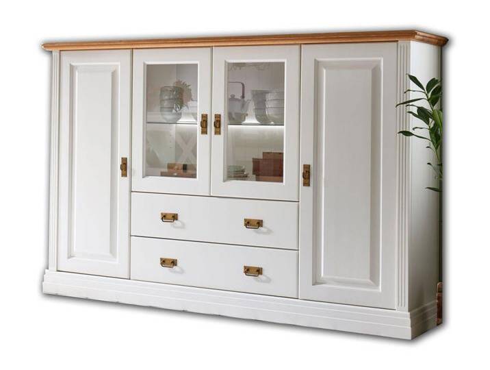 Casamia Highboard Highboard Hochanrichte Novara 4-türig mit 2 Schubladen weiß massiv, weiß, ohne Beleuchtung Casamia Highboard Highboard Hochanrichte Novara 4-türig mit 2 Schubladen weiß massiv, weiß, ohne Beleuchtung von OTTO