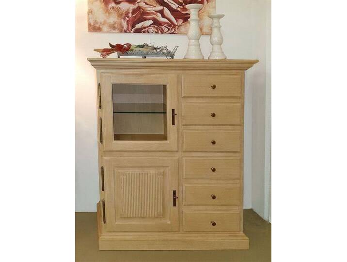 Casamia Highboard Vertiko Sideboard Duett B102 H121cm Holztür Glastür Pinie massiv, mit LED-Beleuchtung, Pinie karamell Casamia Highboard Vertiko Sideboard Duett B102 H121cm Holztür Glastür Pinie massiv, mit LED-Beleuchtung, Pinie karamell von OTTO