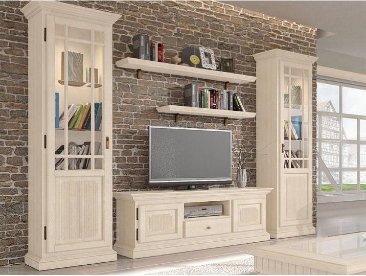 Casamia Schranksystem Wohnzimmer Schrank Set Wohnwand Duett Vitrine TV Lowboard Pinie massiv, mit LED-Beleuchtung, Pinie lipizano Casamia Schranksystem Wohnzimmer Schrank Set Wohnwand Duett Vitrine TV Lowboard Pinie massiv, mit LED-Beleuchtung, Pinie lipizano von OTTO