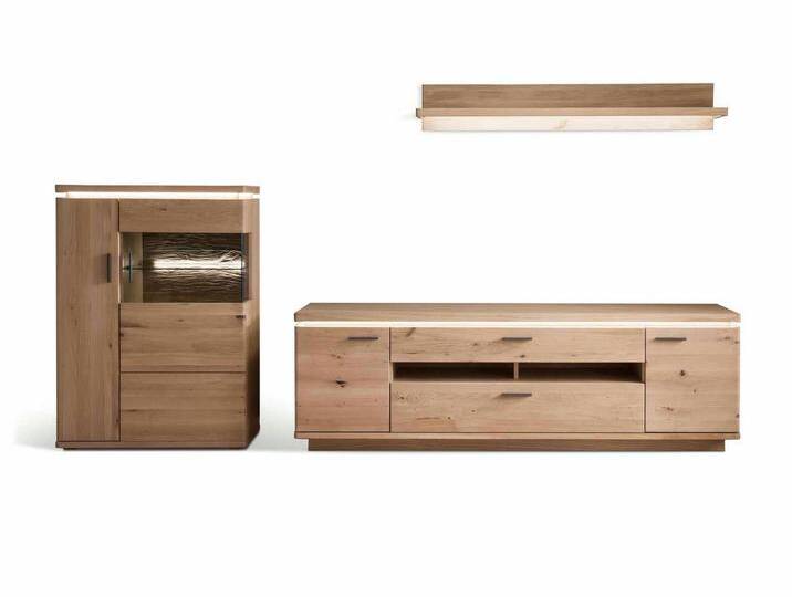 Casamia Wohnwand Wohnwand 3 Braga 3-teilig Balkeneiche Bianco geölt, mit LED-Beleuchtung Casamia Wohnwand Wohnwand 3 Braga 3-teilig Balkeneiche Bianco geölt, mit LED-Beleuchtung von OTTO