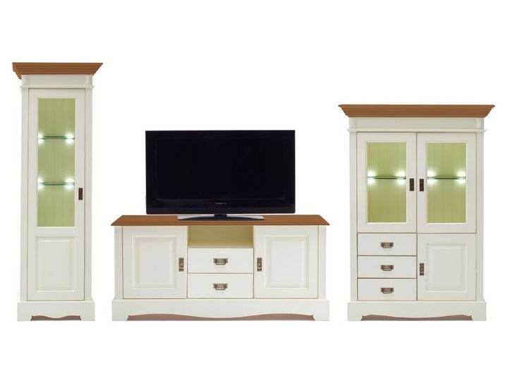 Casamia Wohnwand Wohnzimmer Schrank Set Wohnwand Padua 3-teilig B367xH204xT49cm massiv, ohne Beleuchtung, panna Absetzung sierra Casamia Wohnwand Wohnzimmer Schrank Set Wohnwand Padua 3-teilig B367xH204xT49cm massiv, ohne Beleuchtung, panna Absetzung sierra von OTTO