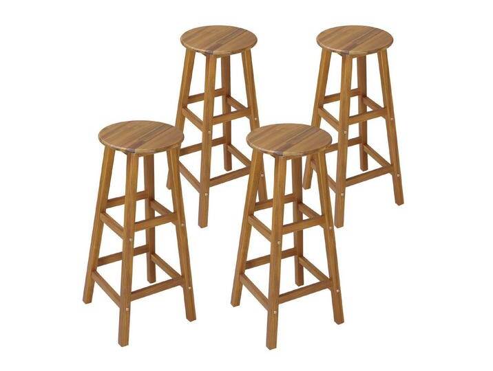 Casaria Barhocker, Holz Akazie Outdoor 75cm Sitzhöhe Fußstütze 150kg Belastbarkeit, braun, 2er Set von OTTO
