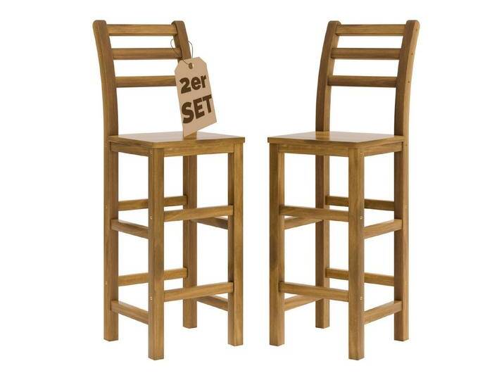 Casaria Barhocker, Holz Lehne Outdoor 75cm Sitzhöhe Akazie 150kg Belastbarkeit Fußstütze, braun Casaria Barhocker, Holz Lehne Outdoor 75cm Sitzhöhe Akazie 150kg Belastbarkeit Fußstütze, braun von OTTO