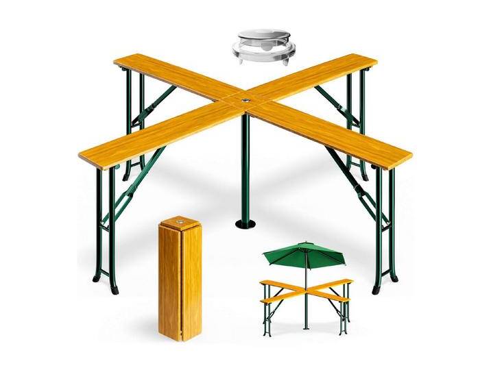 Casaria Stehtisch Quattro (1-St), Quattro XXL Klappbar Stehtisch Biertisch Bartisch Bierzeltgarnitur, braun von OTTO