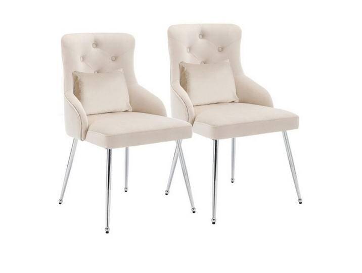 Celya Esszimmersessel 2er Set Esszimmerstuhl,Gepolsterter Sessel,Moderner Loungesessel, beige weiß, Beige von OTTO