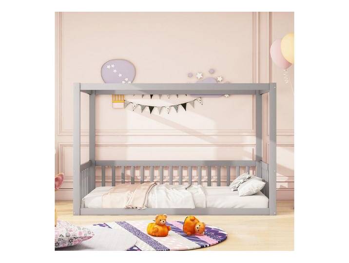 Celya Etagenbett Kinder-Standbett 90 x 200 cm, Himmelbett Massivholz Bettgestell, für Kinder Jugendliche, grau, Grau Celya Etagenbett Kinder-Standbett 90 x 200 cm, Himmelbett Massivholz Bettgestell, für Kinder Jugendliche, grau, Grau von OTTO