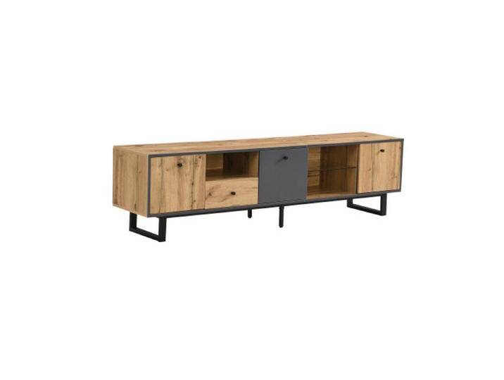 Celya TV-Schrank Wohnzimmer-TV-Schränke mit LED-Lichteffekt,Farblich passendes Design Glastrennwand, Pufferscharnier, beige von OTTO