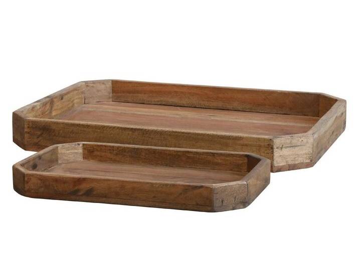 Chic Antique Dekotablett 2er Tablett Set Serviertablett Holz Kiste Grimaud , braun Chic Antique Dekotablett 2er Tablett Set Serviertablett Holz Kiste Grimaud , braun von OTTO
