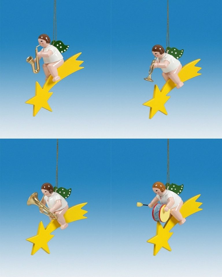 Christbaumschmuck Christbaumschmuck Engel auf Sternschnuppe mit Instrument und Krone 4 von OTTO