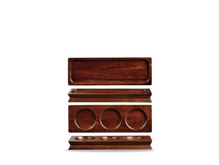 Churchill Tablett Holzbrett Deli Präsentation 27x9cm, 4 Stück, braunes, Holz, braun von OTTO
