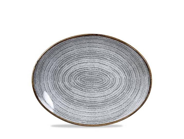 Churchill Teller Super Vitrified Studio Prints Homespun Oval Coup Platte, grau von OTTO