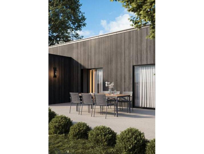 Cinas Sitzgruppe Mood, Gartentisch, Rund, Teak, Aluminium, Retro, skandinavisch, braun grau von OTTO