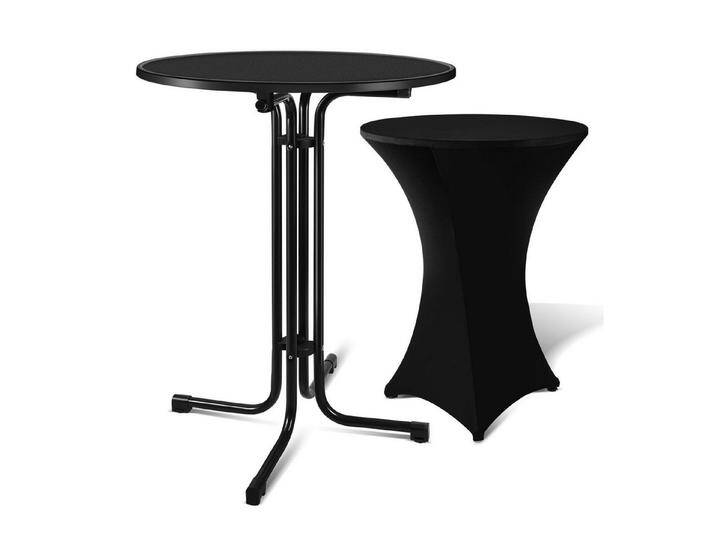 Clanmacy Stehtisch Ø80x110cm Stehtisch klappbar rund Garten Metall Hochtisch Partytisch, schwarz von OTTO