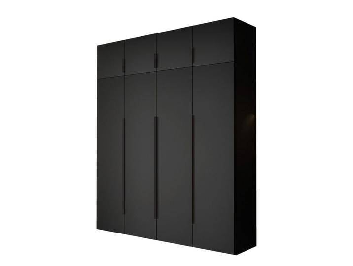 Compleo Drehtürenschrank STELLS mit vier Drehtüren, Kleiderstange, Metallgriffe, schwarz, mit 2 Schubladen, Schwarz von OTTO