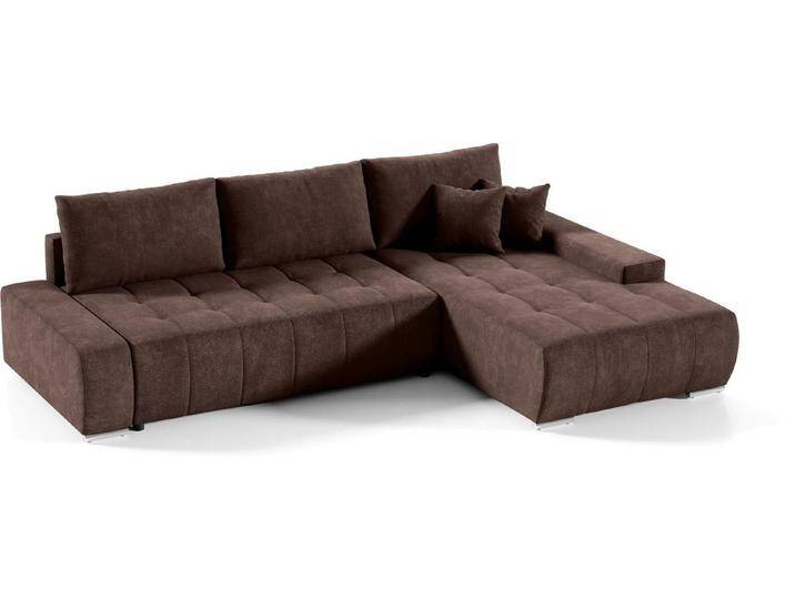 Compleo Ecksofa MONO L-Form Ecksofa mit Steppung, Schlafsofa aus Velourstoff, braun, Braun Compleo Ecksofa MONO L-Form Ecksofa mit Steppung, Schlafsofa aus Velourstoff, braun, Braun von OTTO