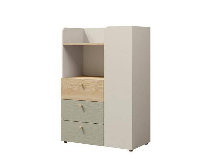 Compleo Kommode mit 3 Schubladen, Kaschmir, Hochkommode SKY (Spielzeugschrank), Spielzeugregal für Kinder, Moderne Kindermöbel fürs Kinderzimmer, grün von OTTO