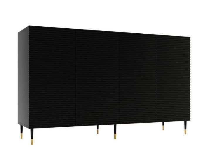 Compleo Kommode mit 8 Türen, Luxuriöser Kommode mit Rillenfronten, schwarz, Schwarz von OTTO