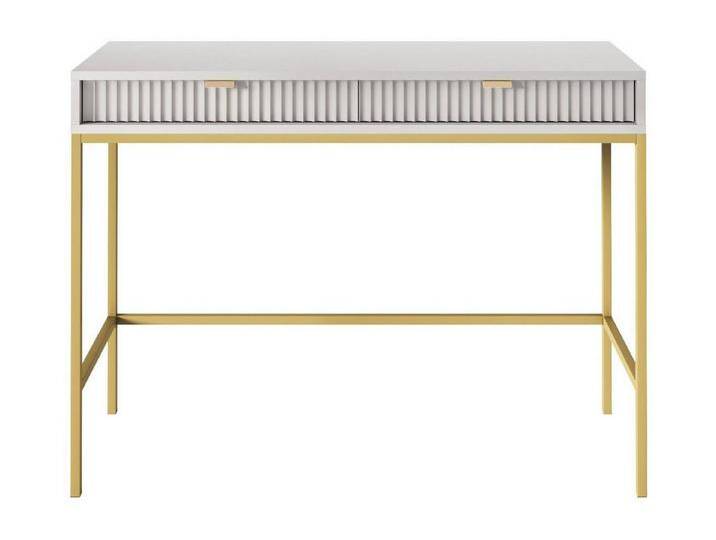 Compleo Konsolentisch mit 2 Schubladen NANCY, Gold/schwarz griffe, Fronten gefräst, grau von OTTO
