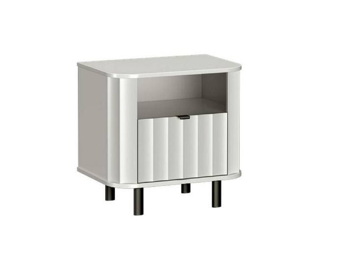 Compleo Nachttisch mit Schublade STYLS, Elegant design, Lamellen, weiß, weiß von OTTO