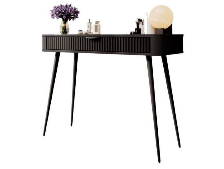 Compleo Schminktisch mit Schublade, Glamour Beige/Schwarz, Lamellen, Elegantes Design BELLO, schwarz, Schwarz von OTTO
