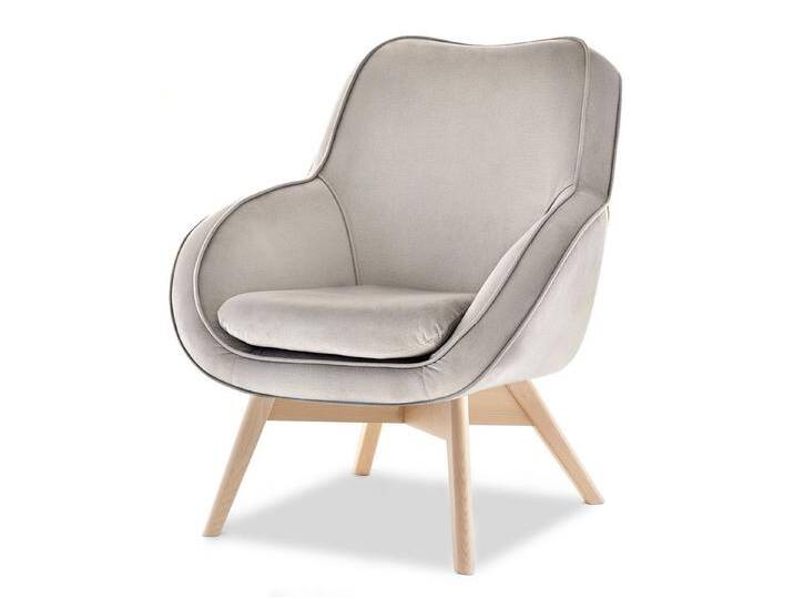 Compleo Sessel Bequem, Relaxsessel MERO, TV-Sessel auf Holzfüße, beige, Eiche Füße, Beige velvet von OTTO