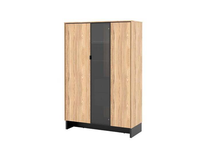 Compleo Standvitrine Porto mit 3 Türig mit 2 Schubladen, Standregale, LED Beleuchtung Loft Stil, beige von OTTO
