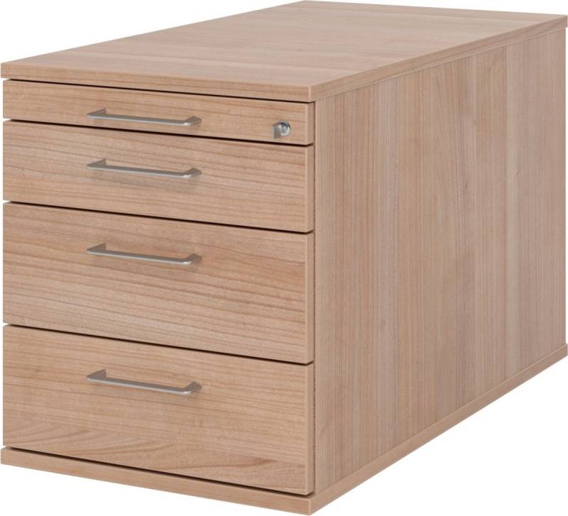 HAMMERBACHER Container Rollcontainer 80cm 3 Schub Schloss Bügelgriff Nussbaum von HAMMERBACHER