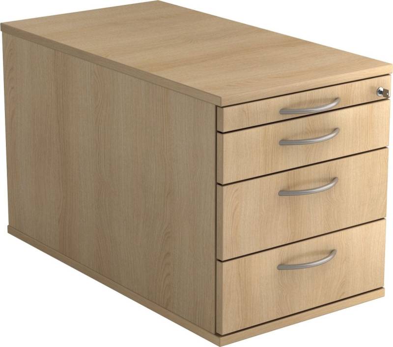 HAMMERBACHER Container Rollcontainer 80cm 3 Schub Schloss Bogengriff Eiche von HAMMERBACHER