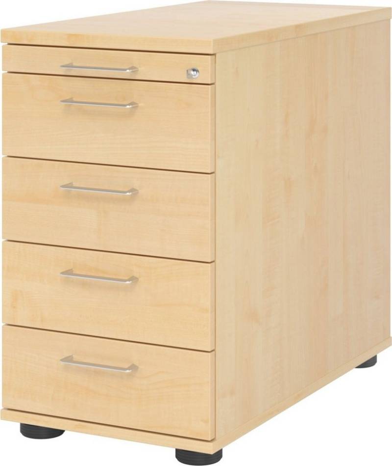 HAMMERBACHER Container Standcontainer 80cm 4 Schub Schloss Bügelgriff Ahorn von HAMMERBACHER