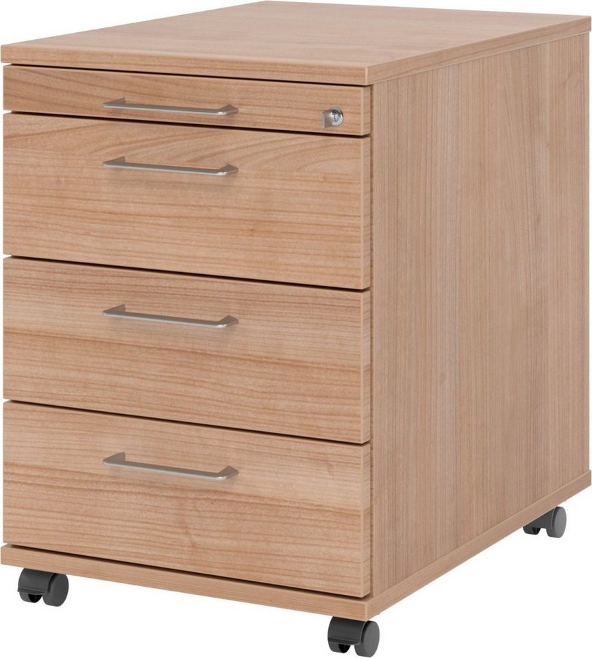 HAMMERBACHER Container Rollcontainer 58cm 3 Schübe Schloss Bügelgriff Nussbau HAMMERBACHER Container Rollcontainer 58cm 3 Schübe Schloss Bügelgriff Nussbau von HAMMERBACHER