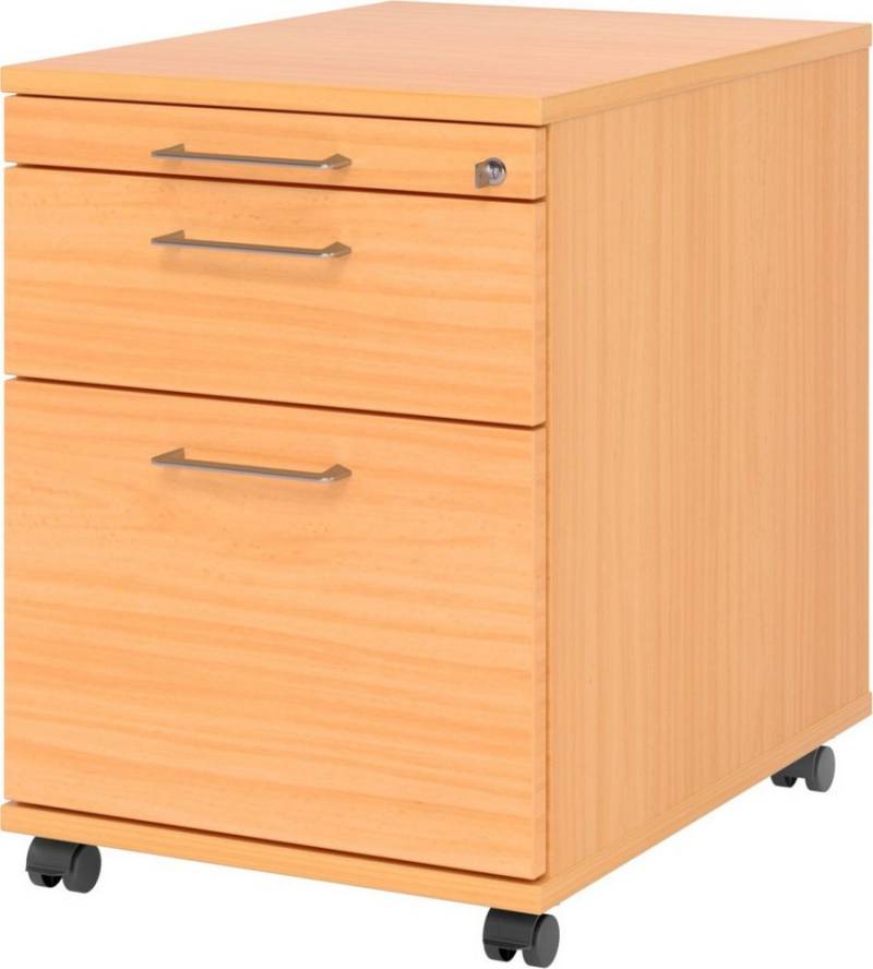 HAMMERBACHER Container Rollcontainer 58cm 1 Schub 1 Hängeregistratur Schloss Bügelgriff Buche von HAMMERBACHER