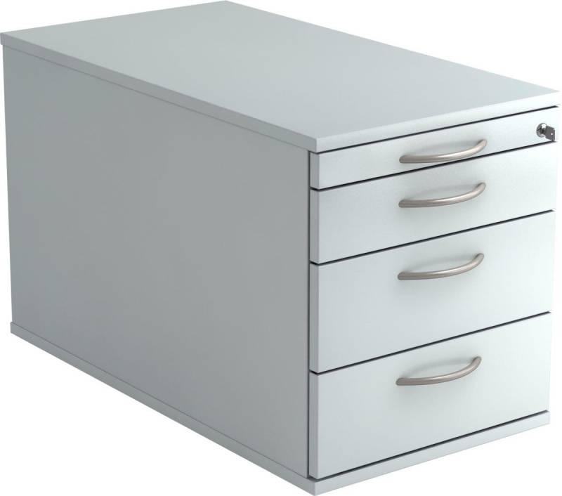 HAMMERBACHER Container Rollcontainer 80cm 3 Schub Schloss Bogengriff Grau von HAMMERBACHER