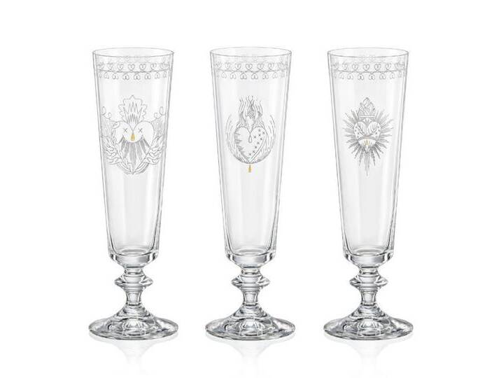 Crystalex Rotweinglas Sektgläser Bella Nitro Kristallglas 205 ml 6er Set, Kristallglas, eingraviertem Herz Dekor mit Goldträne, je Dekor zwei Stück Crystalex Rotweinglas Sektgläser Bella Nitro Kristallglas 205 ml 6er Set, Kristallglas, eingraviertem Herz Dekor mit Goldträne, je Dekor zwei Stück von OTTO